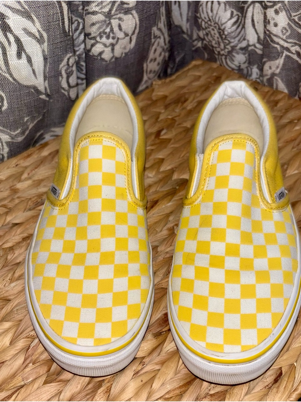 Vans Kids Yellow & White Checkerboard Slip-On Sneakers